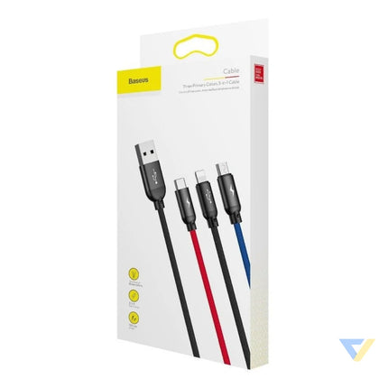 Baseus Rapid USB Cable 3in1 Type C / Lightning / Micro 3A 1,2M Black Combo Cables