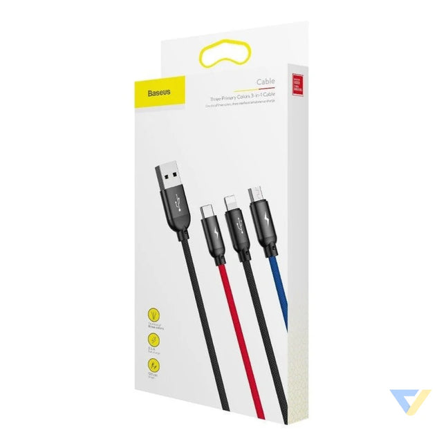 Baseus Rapid USB Cable 3in1 Type C / Lightning / Micro 3A 1,2M Black Combo Cables