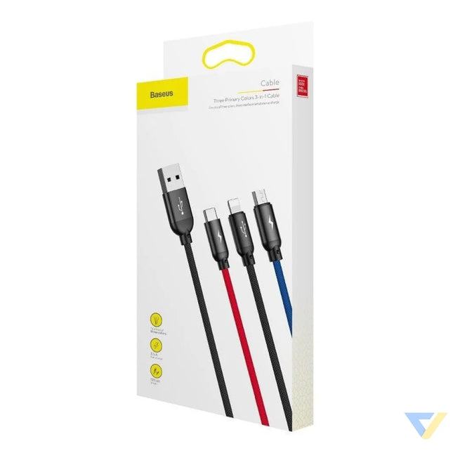 Baseus Rapid USB Cable 3in1 Type C / Lightning / Micro 3A 1,2M Black Combo Cables