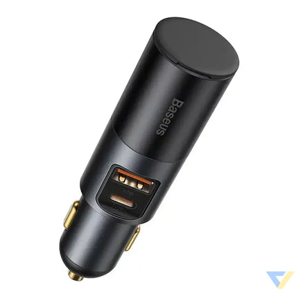 Baseus Share Together Fast Charge Car Charger with Cigarette Lighter Expansion Port 2x USB 120W (Gray) Car chargers