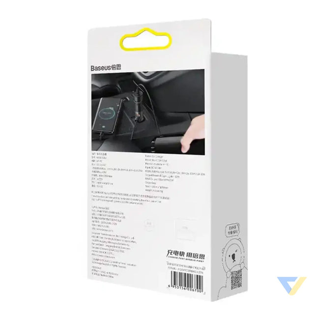 Baseus Share Together Fast Charge Car Charger with Cigarette Lighter Expansion Port 2x USB 120W (Gray) Car chargers