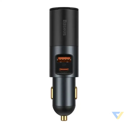 Baseus Share Together Fast Charge Car Charger with Cigarette Lighter Expansion Port 2x USB 120W (Gray) Car chargers