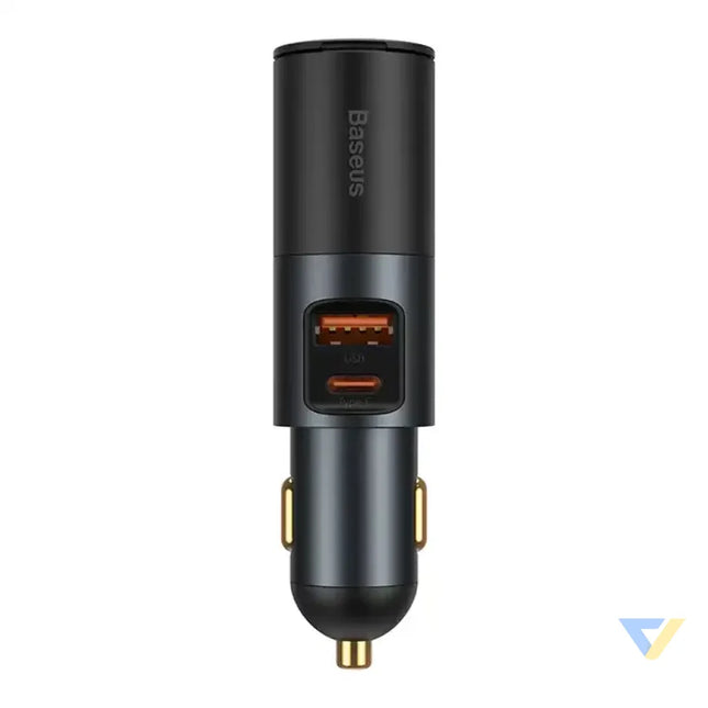 Baseus Share Together Fast Charge Car Charger with Cigarette Lighter Expansion Port 2x USB 120W (Gray) Car chargers