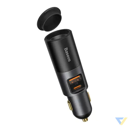 Baseus Share Together Fast Charge Car Charger with Cigarette Lighter Expansion Port 2x USB 120W (Gray) Car chargers