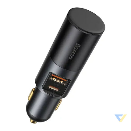 Baseus Share Together Fast Charge Car Charger with Cigarette Lighter Expansion Port 2x USB 120W (Gray) Car chargers