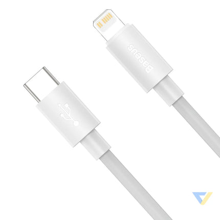 Baseus Simple Wisdom Data Cable Kit USB C to Lightning PD 20W (2PCS/Set) 1.5m White USB C to Lightning