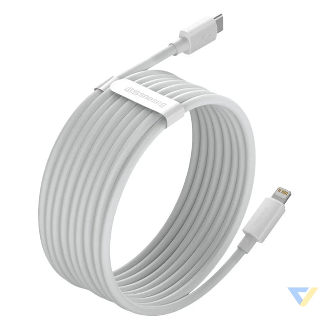 Baseus Simple Wisdom Data Cable Kit USB C to Lightning PD 20W (2PCS/Set) 1.5m White USB C to Lightning