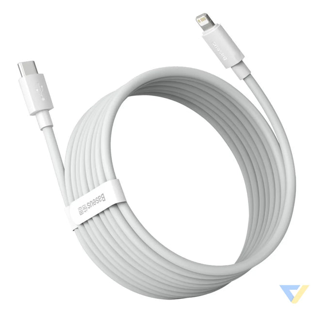 Baseus Simple Wisdom Data Cable Kit USB C to Lightning PD 20W (2PCS/Set) 1.5m White USB C to Lightning