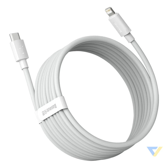 Baseus Simple Wisdom Data Cable Kit USB C to Lightning PD 20W (2PCS/Set) 1.5m White USB C to Lightning