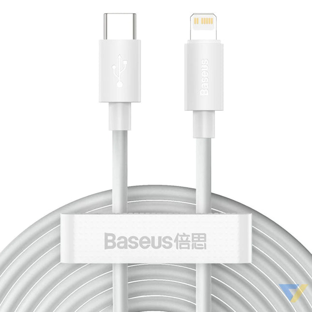 Baseus Simple Wisdom Data Cable Kit USB C to Lightning PD 20W (2PCS/Set) 1.5m White USB C to Lightning