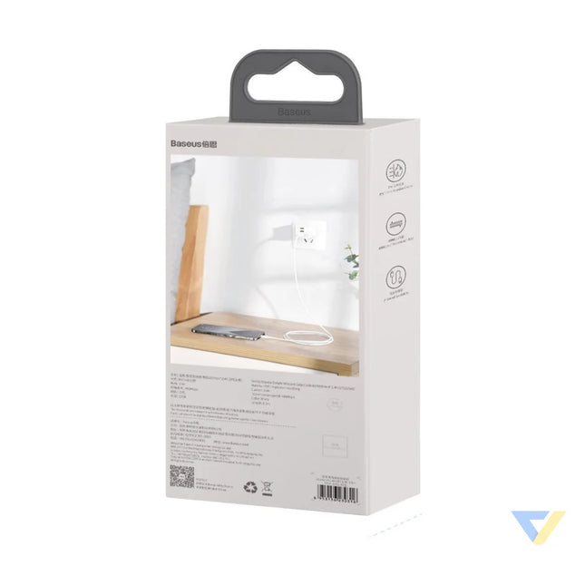 Baseus Simple Wisdom Data Cable Kit USB C to Lightning PD 20W (2PCS/Set) 1.5m White USB C to Lightning