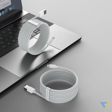 Baseus Simple Wisdom Data Cable Kit USB to Lightning 2.4A (2PCS/Set）1.5m White USB to Lightning