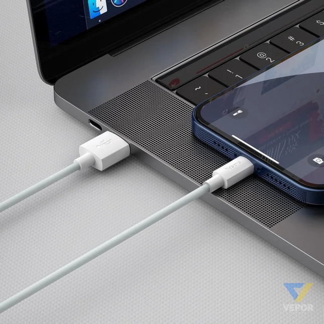 Baseus Simple Wisdom Data Cable Kit USB to Lightning 2.4A (2PCS/Set）1.5m White USB to Lightning