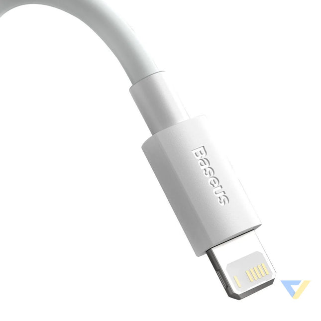 Baseus Simple Wisdom Data Cable Kit USB to Lightning 2.4A (2PCS/Set）1.5m White USB to Lightning