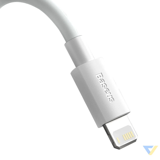 Baseus Simple Wisdom Data Cable Kit USB to Lightning 2.4A (2PCS/Set）1.5m White USB to Lightning