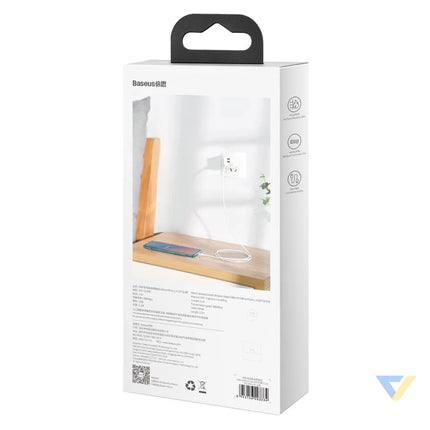 Baseus Simple Wisdom Data Cable Kit USB to Micro 2.1A (2PCS/Set) 1.5m White USB to Micro USB