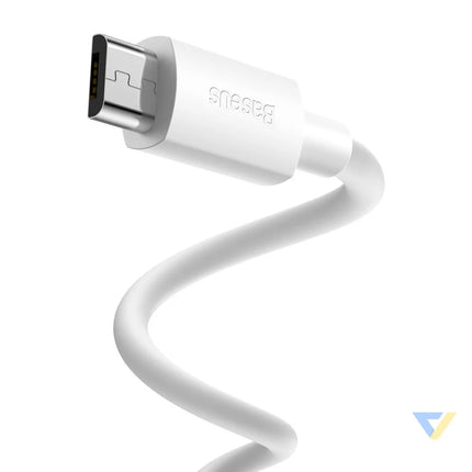 Baseus Simple Wisdom Data Cable Kit USB to Micro 2.1A (2PCS/Set) 1.5m White USB to Micro USB
