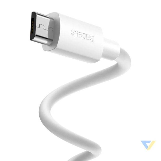 Baseus Simple Wisdom Data Cable Kit USB to Micro 2.1A (2PCS/Set) 1.5m White USB to Micro USB