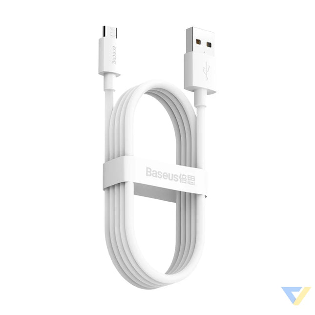 Baseus Simple Wisdom Data Cable Kit USB to Micro 2.1A (2PCS/Set) 1.5m White USB to Micro USB