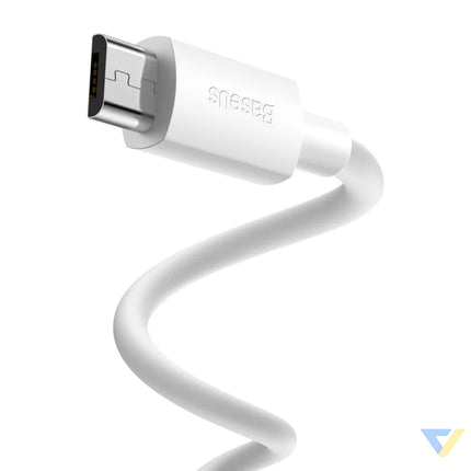 Baseus Simple Wisdom Data Cable Kit USB to Micro 2.1A (2PCS/Set) 1.5m White USB to Micro USB