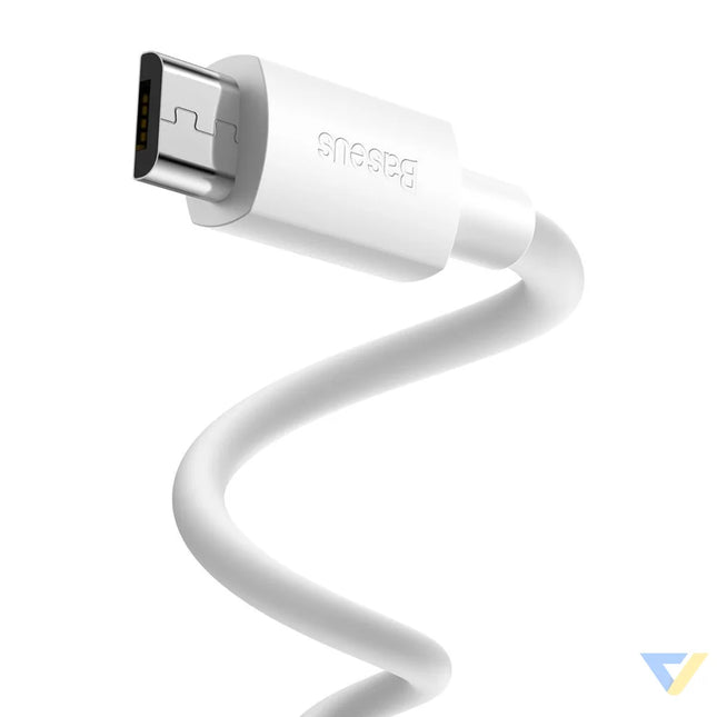 Baseus Simple Wisdom Data Cable Kit USB to Micro 2.1A (2PCS/Set) 1.5m White USB to Micro USB