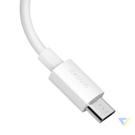 Baseus Simple Wisdom Data Cable Kit USB to Micro 2.1A (2PCS/Set) 1.5m White USB to Micro USB