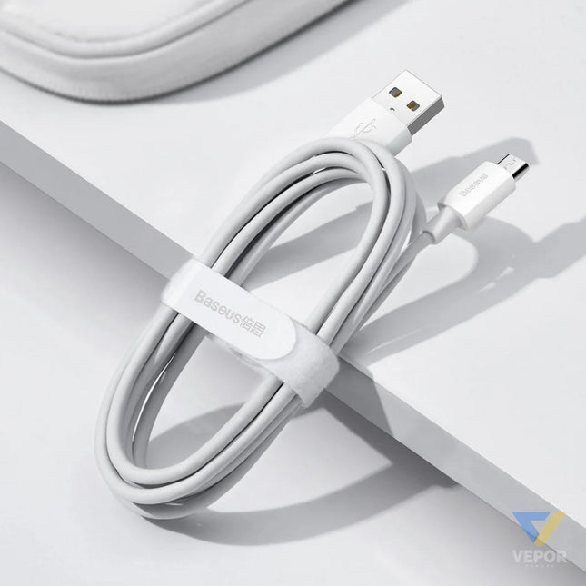 Baseus Simple Wisdom Data Cable Kit USB to Micro 2.1A (2PCS/Set) 1.5m White USB to Micro USB
