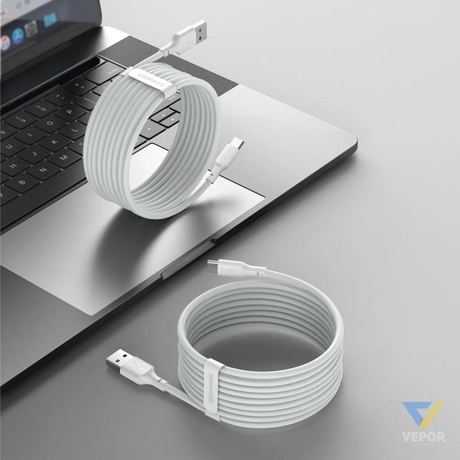 Baseus Simple Wisdom Data Cable Kit USB to Type C 5A (2PCS/Set）1.5m White USB to USB C
