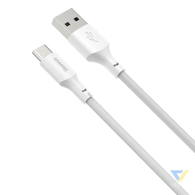 Baseus Simple Wisdom Data Cable Kit USB to Type C 5A (2PCS/Set）1.5m White USB to USB C