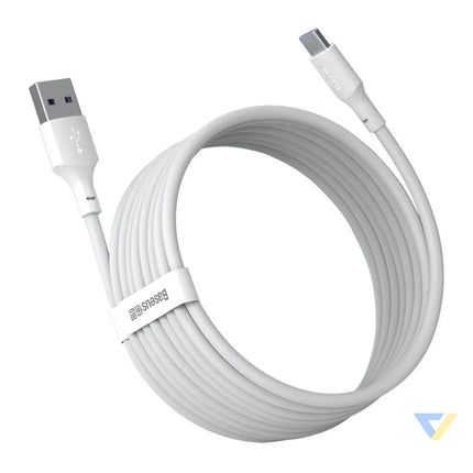 Baseus Simple Wisdom Data Cable Kit USB to Type C 5A (2PCS/Set）1.5m White USB to USB C