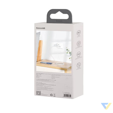 Baseus Simple Wisdom Data Cable Kit USB to Type C 5A (2PCS/Set）1.5m White USB to USB C