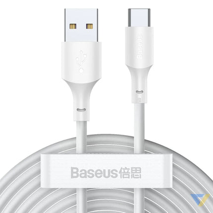 Baseus Simple Wisdom Data Cable Kit USB to Type C 5A (2PCS/Set）1.5m White USB to USB C