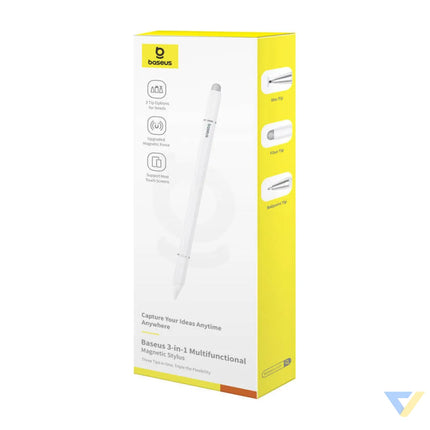 Baseus Smooth Writing III magnetic stylus 3in1 (white) Tablet styluses