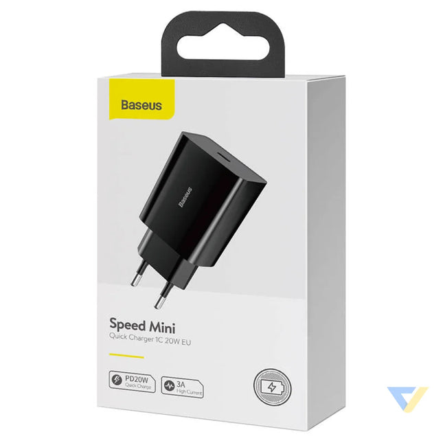 Baseus Speed Mini Quick Charger USB C PD 3A 20W (black) mains chargers