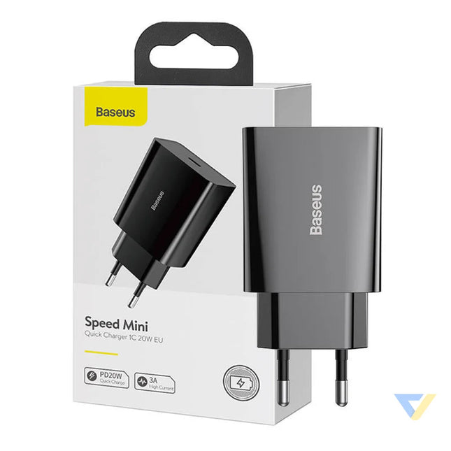 Baseus Speed Mini Quick Charger USB C PD 3A 20W (black) mains chargers