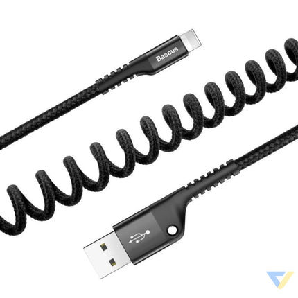 Baseus Spring loaded cable Lightning 1m 2A (black) USB to Lightning