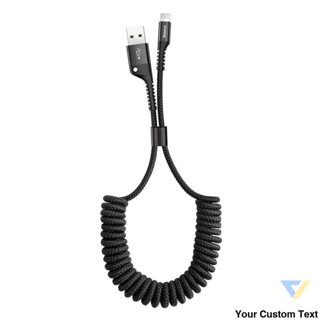 Baseus Spring loaded cable Lightning 1m 2A (black) USB to Lightning