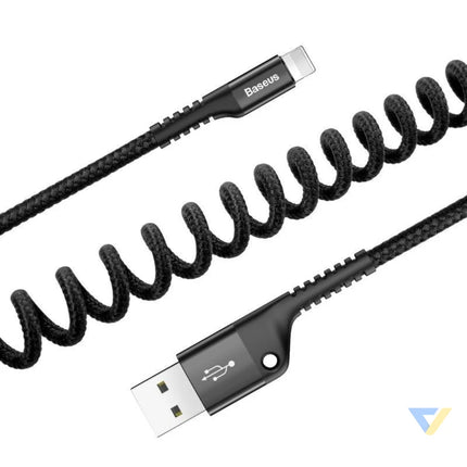 Baseus Spring loaded cable Lightning 1m 2A (black) USB to Lightning