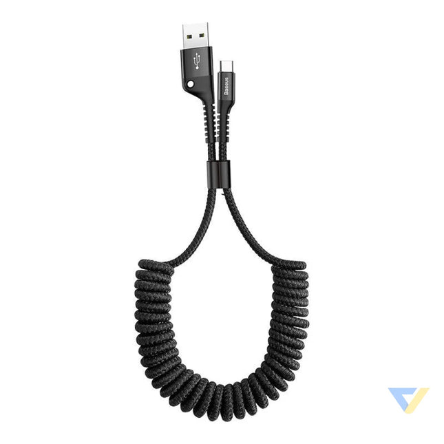 Baseus Spring loaded USB C cable 1m 2A (Black) USB to USB C