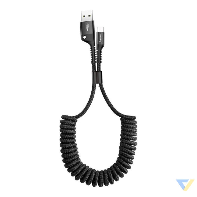 Baseus Spring loaded USB C cable 1m 2A (Black) USB to USB C