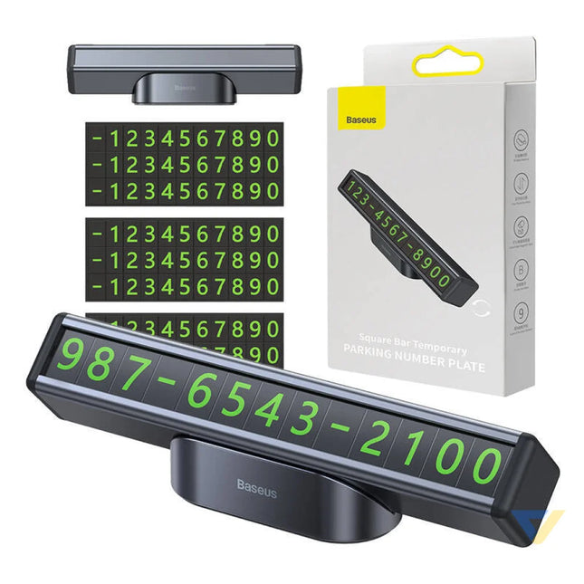 Baseus Square Bar Temporary Parking Number Plate (Black) Other