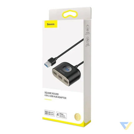 Baseus Square Round USB Adapter HUB USB 3.0 to 1x USB 3.0 + 3x USB 2.0.1m (Black) Hubs