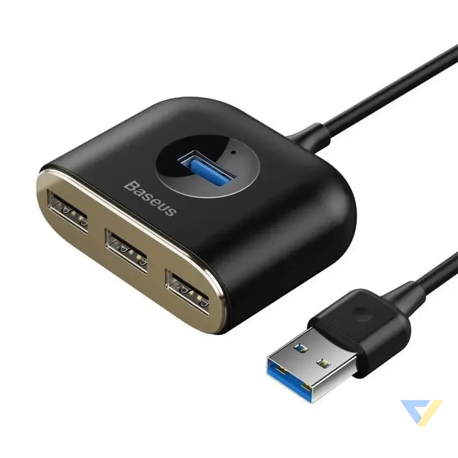 Baseus Square Round USB Adapter HUB USB 3.0 to 1x USB 3.0 + 3x USB 2.0.1m (Black) Hubs