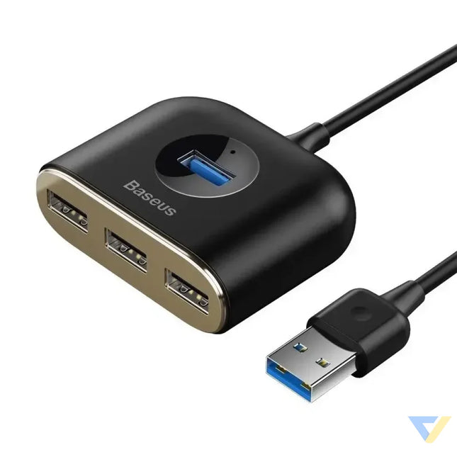 Baseus Square Round USB Adapter HUB USB 3.0 to 1x USB 3.0 + 3x USB 2.0.1m (Black) Hubs