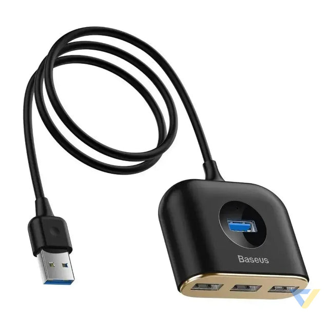 Baseus Square Round USB Adapter HUB USB 3.0 to 1x USB 3.0 + 3x USB 2.0.1m (Black) Hubs