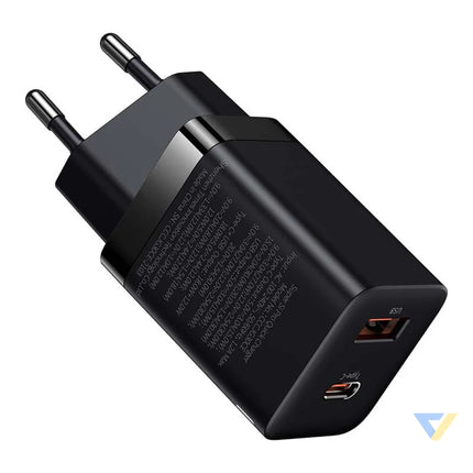 Baseus Super Si Pro Quick Charger USB + USB C 30W (black) mains chargers