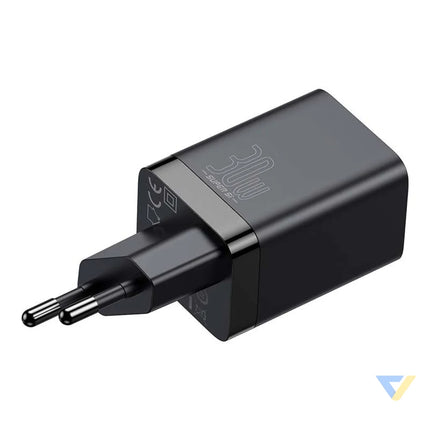 Baseus Super Si Pro Quick Charger USB + USB C 30W (black) mains chargers