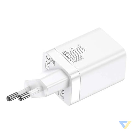 Baseus Super Si Pro Quick Charger USB + USB C 30W (white) mains chargers