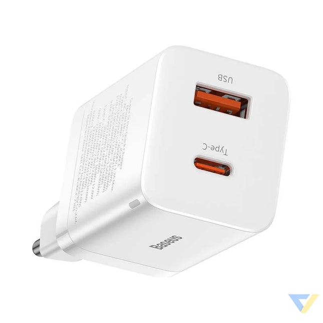 Baseus Super Si Pro Quick Charger USB + USB C 30W (white) mains chargers