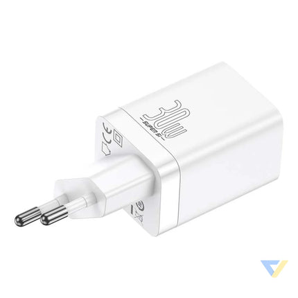 Baseus Super Si Pro Quick Charger USB + USB C 30W (white) mains chargers